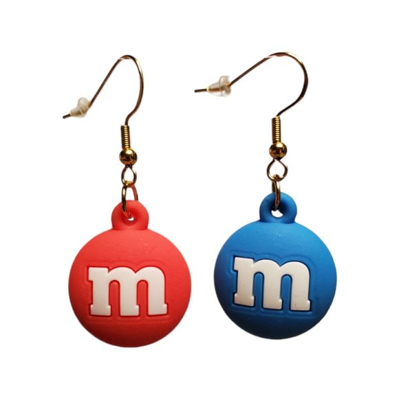 🎄3 FOR $20🎄Handmade Silicone M & M Dangle Earrings. Comes with Box. - Picture 1 of 3